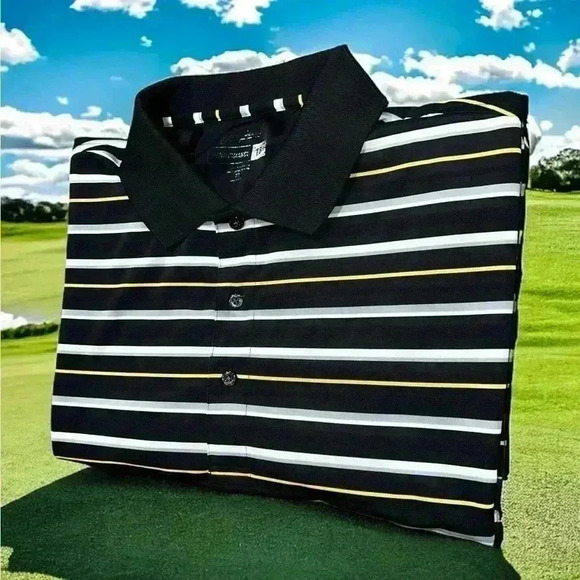 **Black Striped Jack Nicklaus Memorial Tournament Polo** - Picture 1 of 7